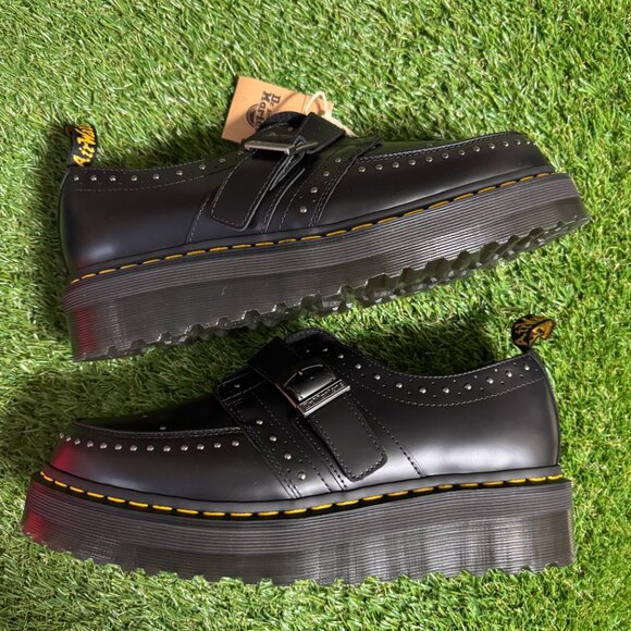 Dr Martens Ramsey Quad Stud Platform Creepers Men\'s 12 Black Leather Monk Strap main image 9
